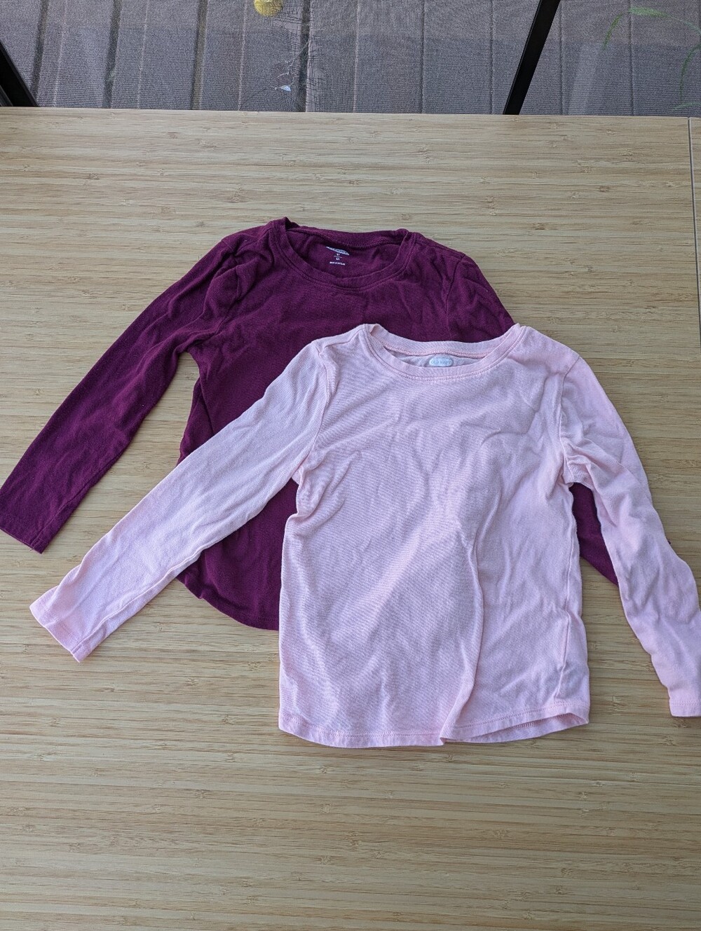 Old Navy 5T Lot - 2 Pink/Burgundy Shirts, Long Sleeves